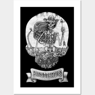 Zodiac sagittarius skull. Posters and Art